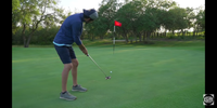 Stephen Castaneda putting with Watts Timber Hawk putter